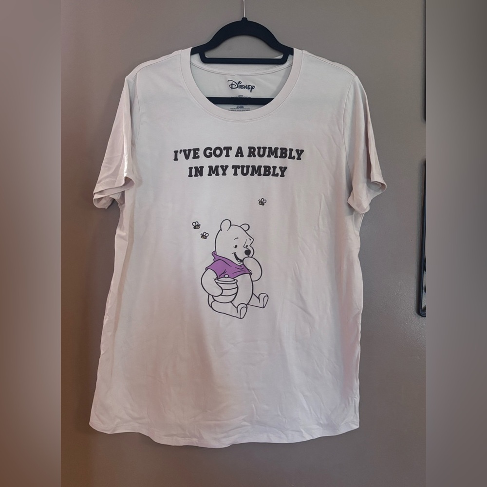 Disney Cream Yellow T-Shirt with Winnie the Pooh I’ve Got a Rumbly in my Tumbly